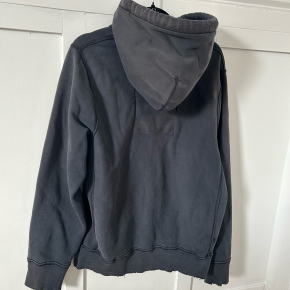 Abercrombie & Fitch Men's Navy Blue Hoodie Washed Distressed Vintage Y2K Large - Picture 5 of 13